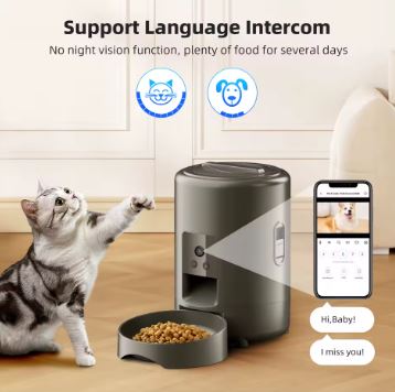 Distributeur automatique de croquettes connecté Wi-Fi – Chien & Chat