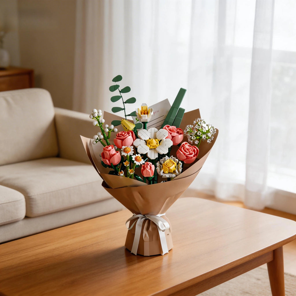 Bouquet de fleurs éternelles à construire