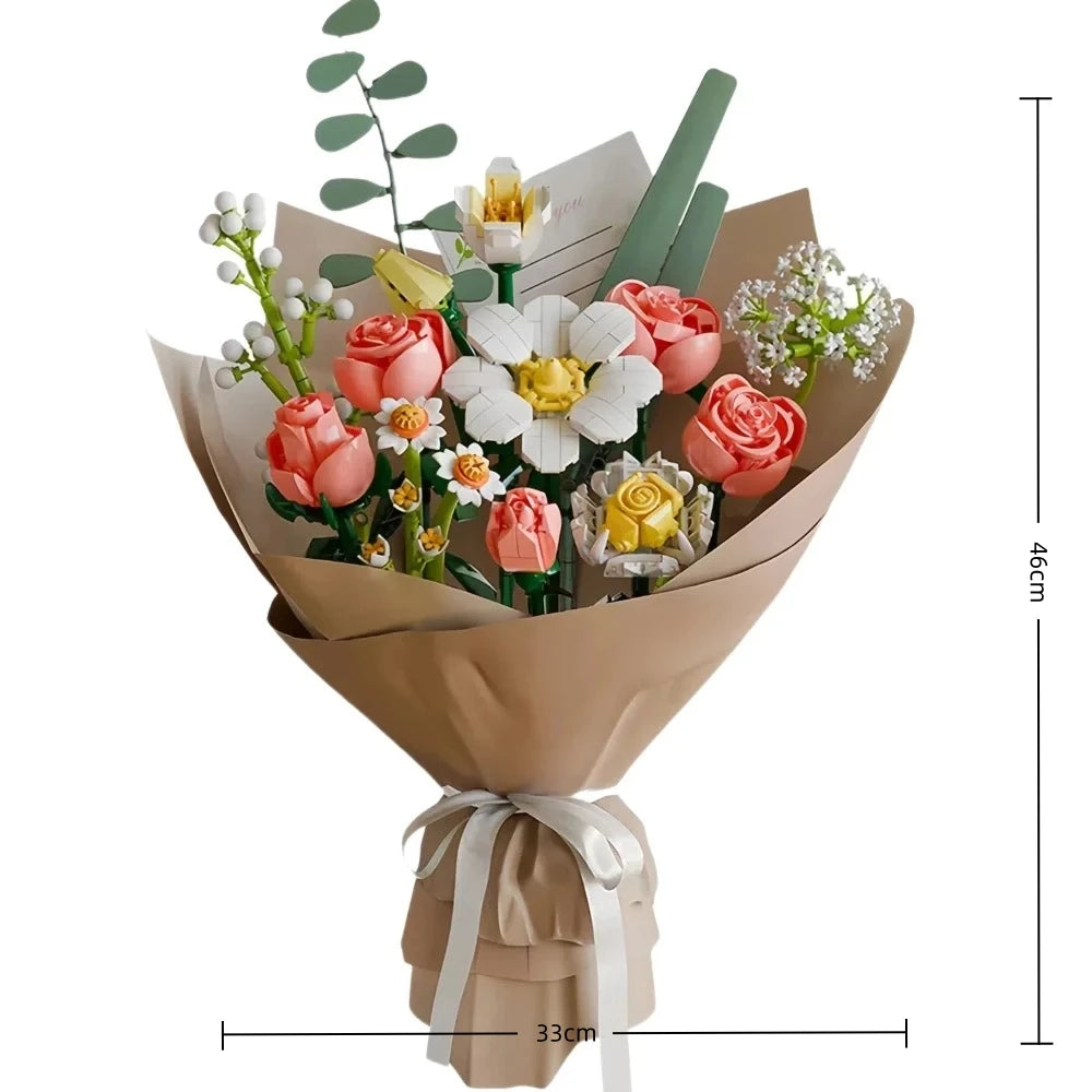 Bouquet de fleurs éternelles à construire