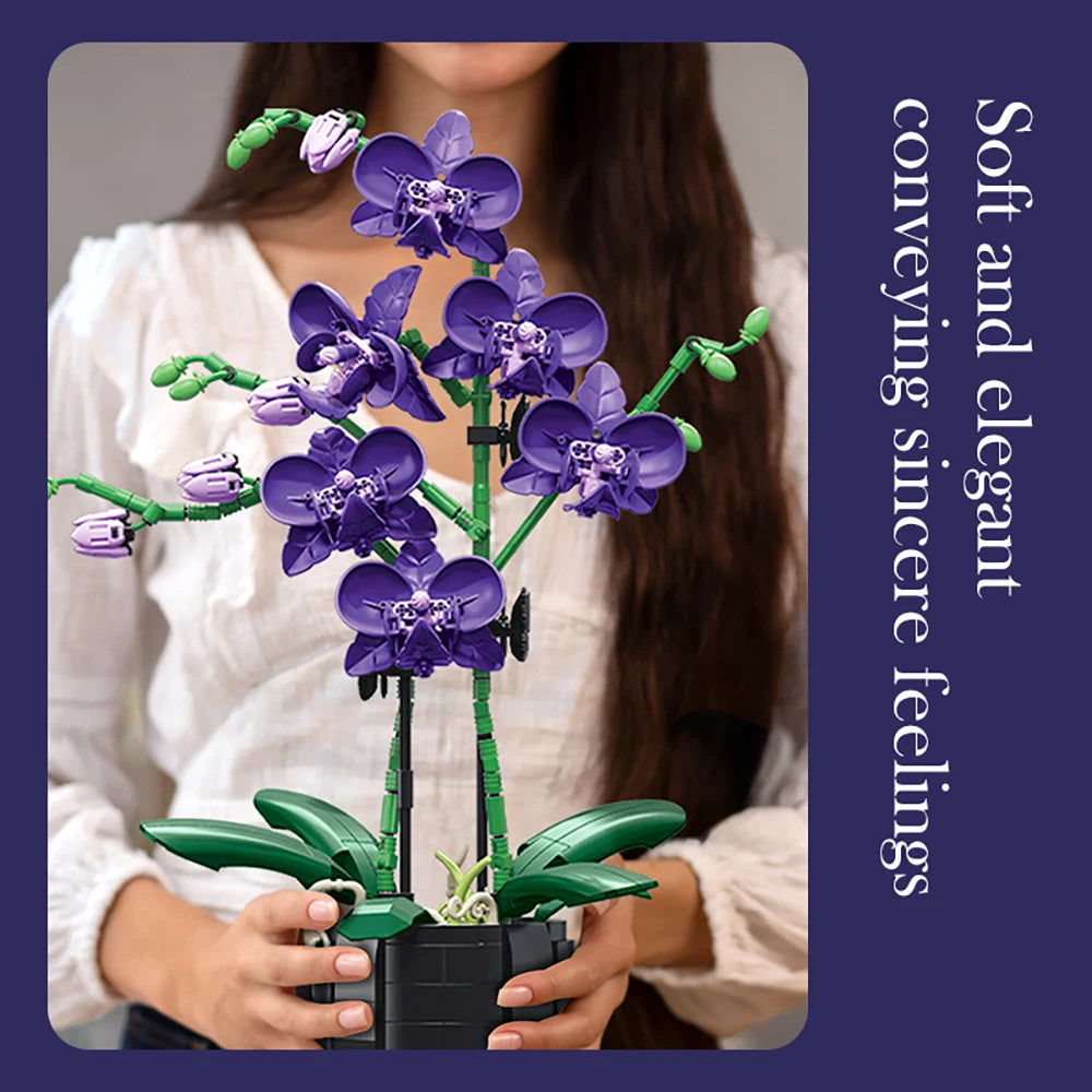 Kit fleur à construire DIY – Orchidée 666 pièces