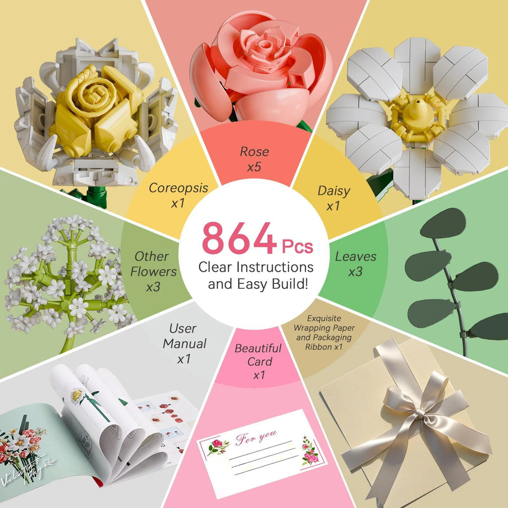 Bouquet de fleurs éternelles à construire