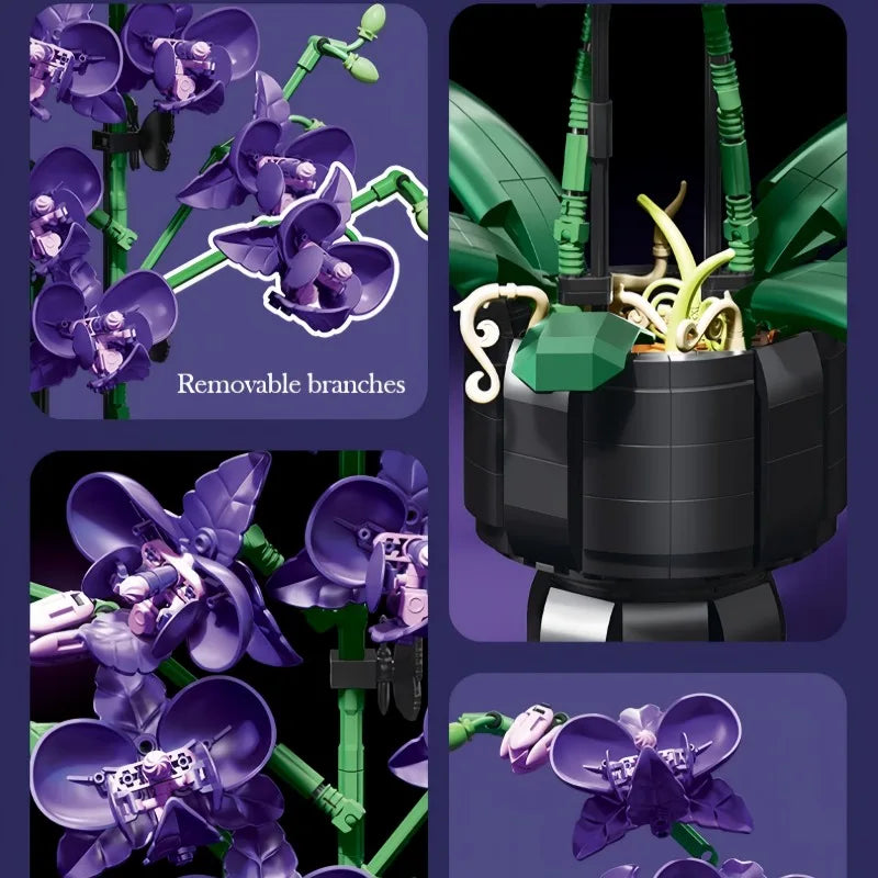 Kit fleur à construire DIY – Orchidée 666 pièces