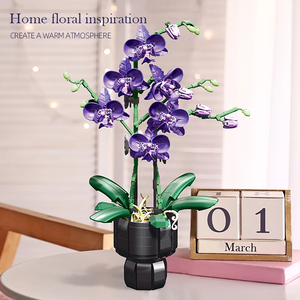 Kit fleur à construire DIY – Orchidée 666 pièces