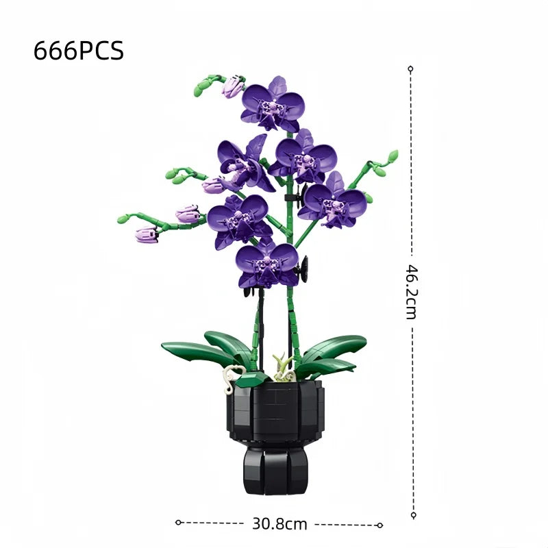 Kit fleur à construire DIY – Orchidée 666 pièces
